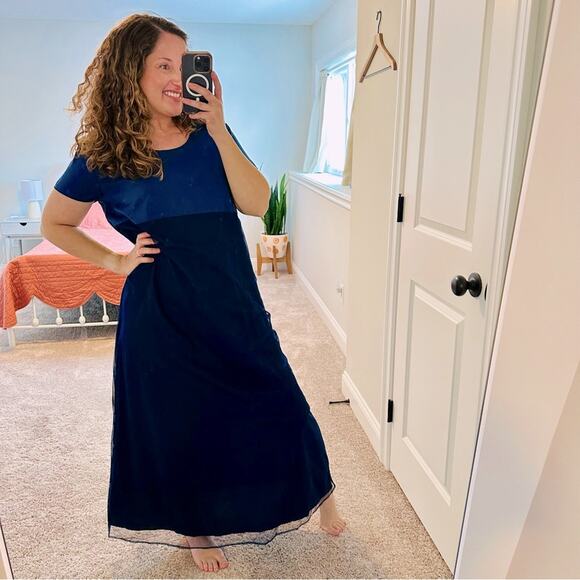 NWT Navy Blue Maxi Dress Large - Picture 1 of 11